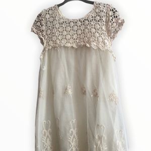 Flowy Lace Dress - Cream